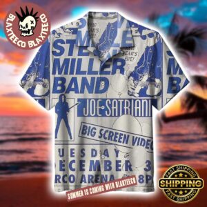 Steve Miller Band Joe Satriani Big Screen Video Vintage Hawaiian Shirt