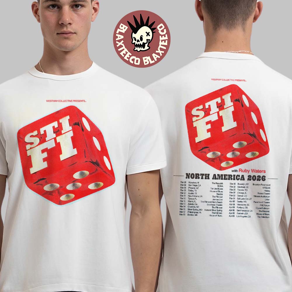 Stick Fingers Band North America 2026 Schedule Dates Two Sided T-Shirt Stick Fingers Band North America 2026 Schedule Dates Two Sided T-Shirt