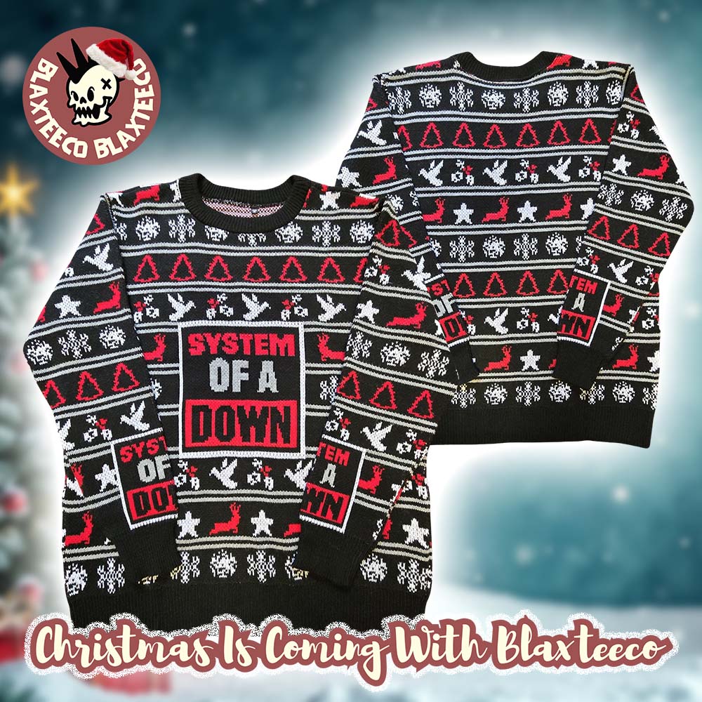 System Of A Down Logo Vintage Xmas Pattern Knitted Christmas Ugly Sweater System Of A Down Logo Vintage Xmas Pattern Knitted Christmas Ugly Sweater