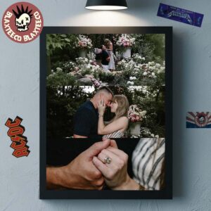 Taylor Swift And Travis Kelce Are Engaged Memorial Photos Home Decor Poster Canvas