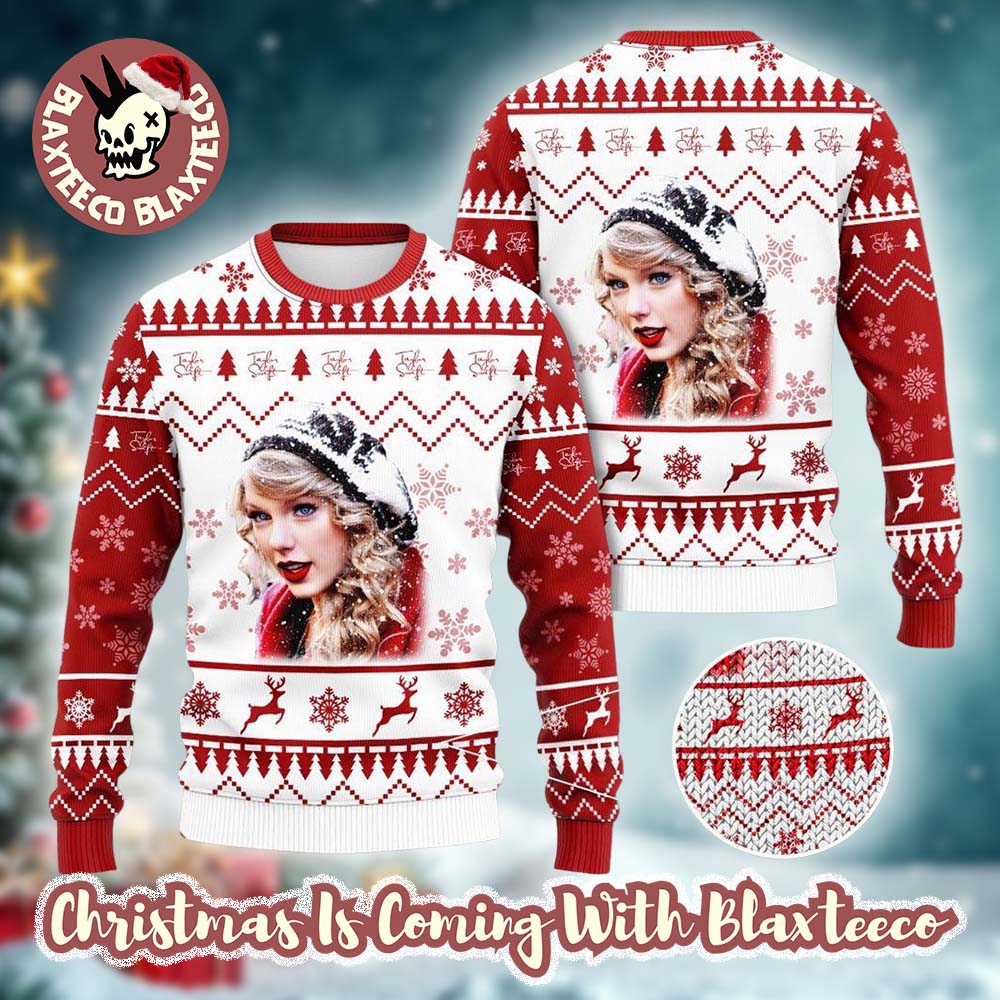 Taylor Swift Merry Christmas Reindeer Knitted Ugly Christmas Sweater Taylor Swift Merry Christmas Reindeer Knitted Ugly Christmas Sweater