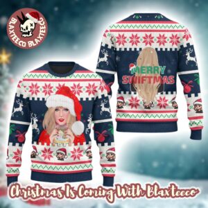 Taylor Swift Merry Christmas Swiftmas Adorable Santa Hat Knitted Ugly Christmas Sweater