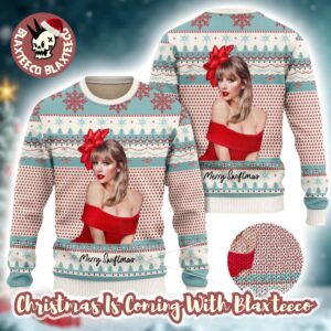 Taylor Swift Merry Swiftmas Taylor Photo Knitted Ugly Christmas Sweater 2025