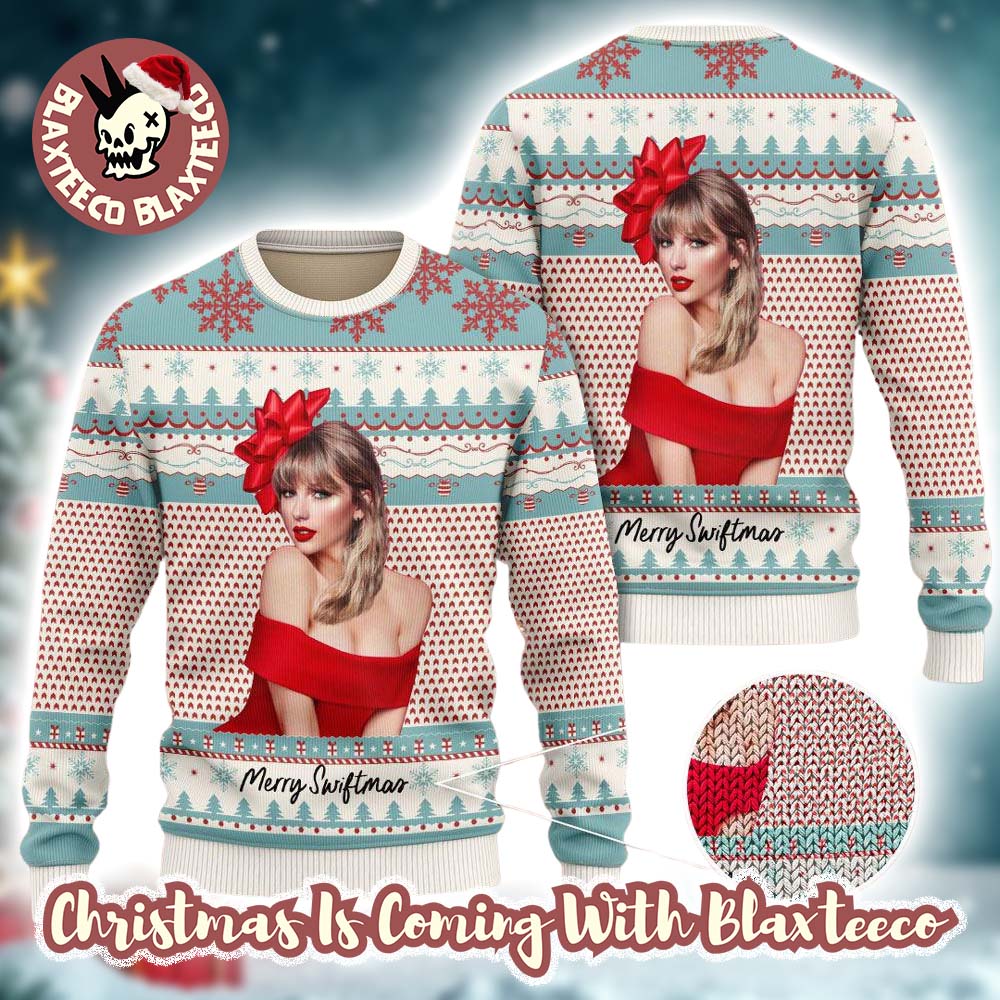 Taylor Swift Merry Swiftmas Taylor Photo Knitted Ugly Christmas Sweater 2025 Taylor Swift Merry Swiftmas Taylor Photo Knitted Ugly Christmas Sweater 2025