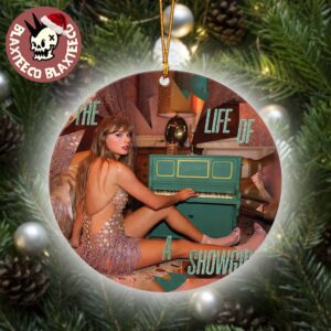 Taylor Swift The Life Of A Showgirl Acoustic Version With Opalite And Ruin The Friendship Cover Art Christmas Tree Decorations Gift For Swifties Ornament