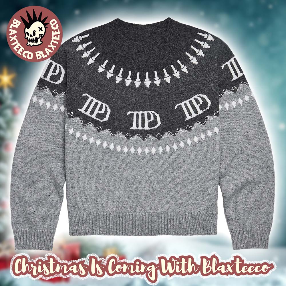 Taylor Swift The Tortured Poets Department TTPD Logo Knit Holiday Christmas Sweater Taylor Swift The Tortured Poets Department TTPD Logo Knit Holiday Christmas Sweater