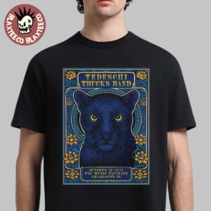 Tedeschi Trucks Band Charlotte North Carolina 2025 Venue Poster At PNG Music Pavilion On October 18 2025 The Black Panther Art T-Shirt