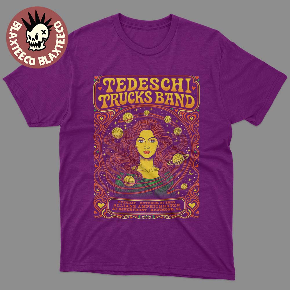 Tedeschi Trucks Band Richmond Virginia 2025 Venue Poster At Allianz Amphitheater At Riverfront On October 21 2025 T-Shirt Tedeschi Trucks Band Richmond Virginia 2025 Venue Poster At Allianz Amphitheater At Riverfront On October 21 2025 T-Shirt