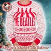 The Beatles Abbey Road Band Member As Elf Green And Red Knitted Ugly Christmas Sweater