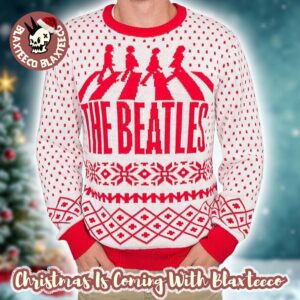 The Beatles Abbey Road 2024 Xmas Gifts Red And White Ugly Christmas Sweater
