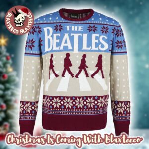 The Beatles Abbey Road Signature Aston Villa Colorway Holiday Ugly Christmas Sweater