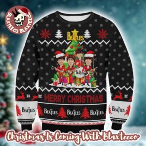 The Beatles Funny Santas Under The Christmas Tree Merry Christmas Ugly Sweater