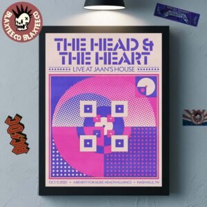 The Head And The Heart Nashville Tennessee 2025 Gig Poster Live At Jann’s House A Benefit For Music Health Alliance On October 11 2025 Poster Canvas