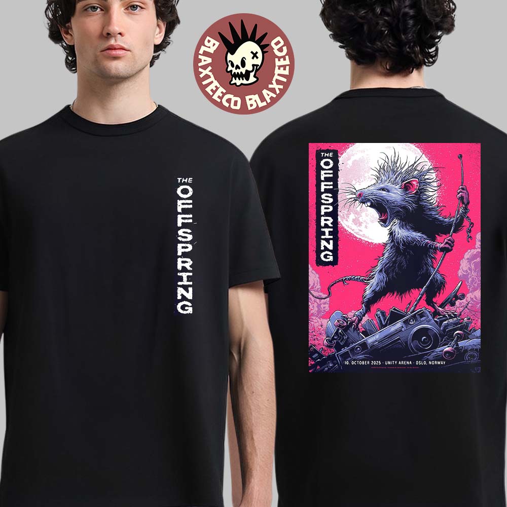 The Offspring Oslo Norway 2025 Concert Poster At Unity Arena On October 10 2025 Two Sided T-Shirt The Offspring Oslo Norway 2025 Concert Poster At Unity Arena On October 10 2025 Two Sided T-Shirt