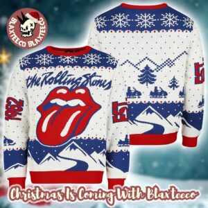 The Rolling Stones Est 1962 Big Logo Winter Holiday Vibe Ugly Christmas Sweater