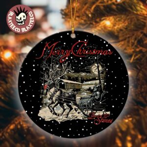 The Rolling Stones Merry Christmas 2025 Reindeer Sleigh Love The Stones Christmas Tree Decorations Ceramic Ornament