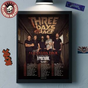 Three Days Graces Alienation Tour 2026 North America Cities Dates Poster Canvas