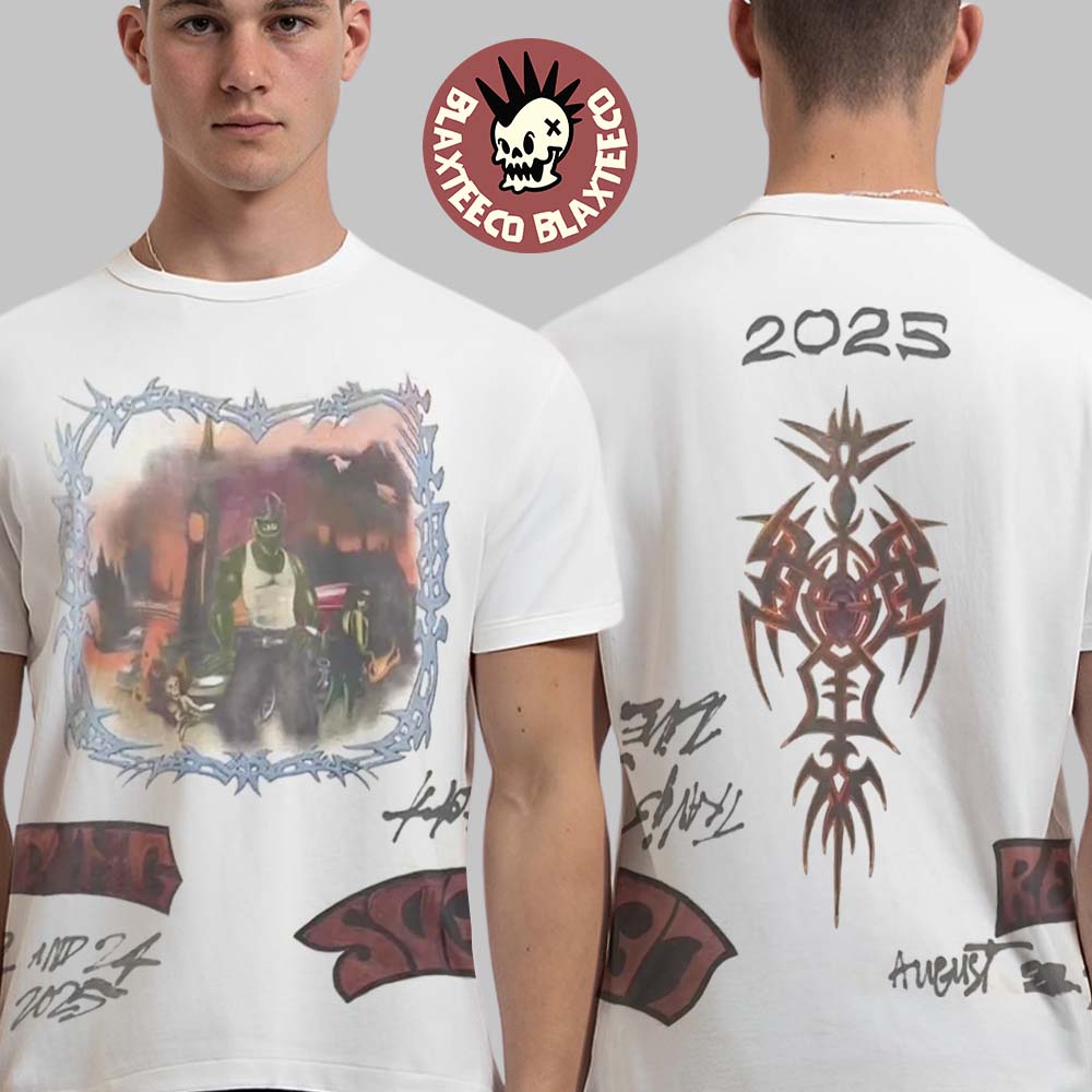 Travis Scott Reading And Leeds Festival 2025 Merch Tee On August 22 And 24 2025 White T-Shirt Travis Scott Reading And Leeds Festival 2025 Merch Tee On August 22 And 24 2025 White T-Shirt