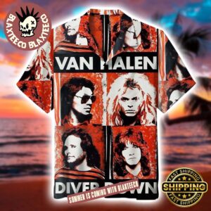 Van Halen Diver Down All Band Member Portrait Red Hawaiian Shirt 2025 For Fans