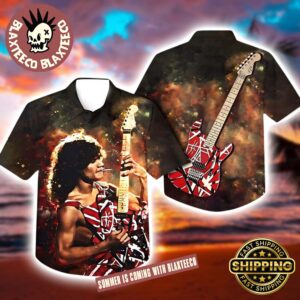 Van Halen Eddie And His Guitar Vintage Vibes 2025 Hawaiian Shirt Gift For Fans
