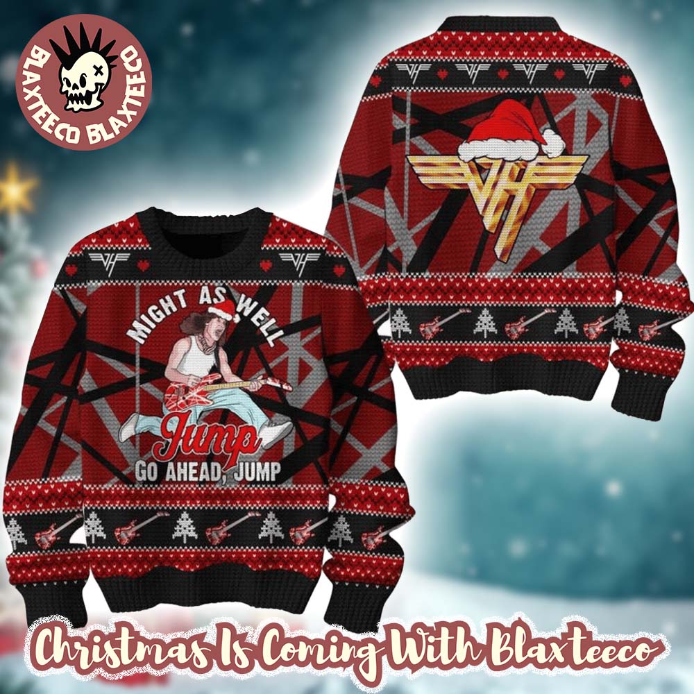 Van Halen Eddie Might As Well Jump Go A Head Jump Holiday Style 2025 Ugly Christmas Sweater Van Halen Eddie Might As Well Jump Go A Head Jump Holiday Style 2025 Ugly Christmas Sweater