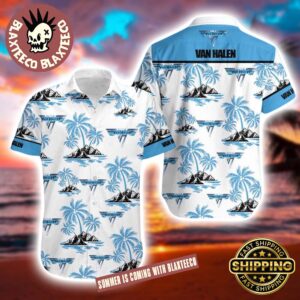 Van Halen Palm Tree Hard Rock Logo Pattern Hawaiian shirt