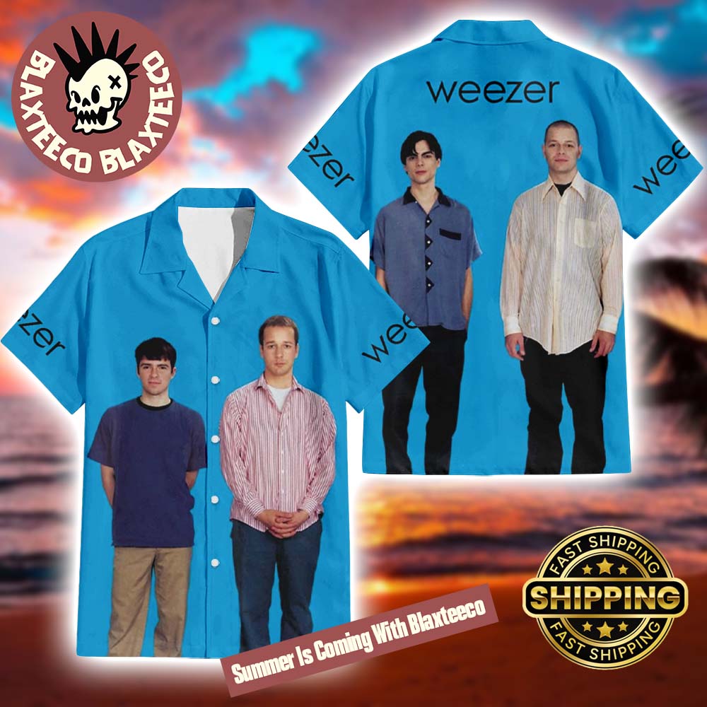 Weezer Blue Album Cover Band Member Photo Summer 2025 Hawaiian Shirt Weezer Blue Album Cover Band Member Photo Summer 2025 Hawaiian Shirt