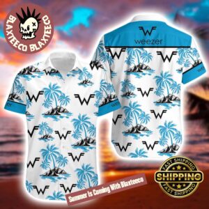 Weezer Logo Palm Tree Island Pattern Summer 2025 Hawaiian Shirt