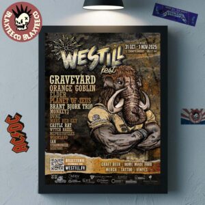 Westill Fest 2025 Official Lineup Poster In Vallet France At Le Champilambart On October 31 And November 1 2025 Home Decor Poster Canvas