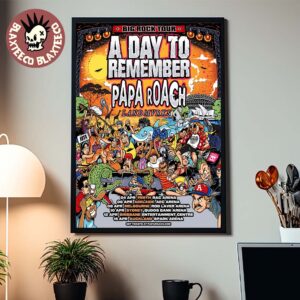 A Day To Remember X Papa Roach X Landmvrks Big Rock Tour 2026 Australia And New Zealand City Dates Poster Canvas