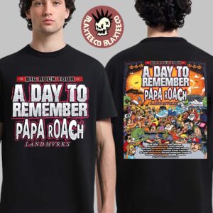 A Day To Remember X Papa Roach X Landmvrks Big Rock Tour 2026 Australia And New Zealand City Dates Two Sided T-Shirt