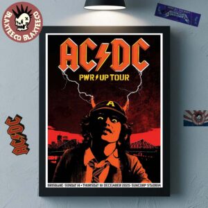 ACDC Brisbane PWR Up Tour Poster Australia At Suncorp Stadium On December 14 And 18 2025 Angus Young Art Home Decor Poster Canvas