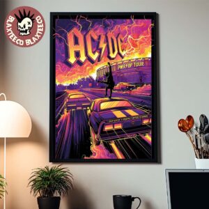 ACDC Perth Australia 2025 Event Poster PWR Up Tour At Optus Stadium On December 4 2025 Home Decor Poster Canvas