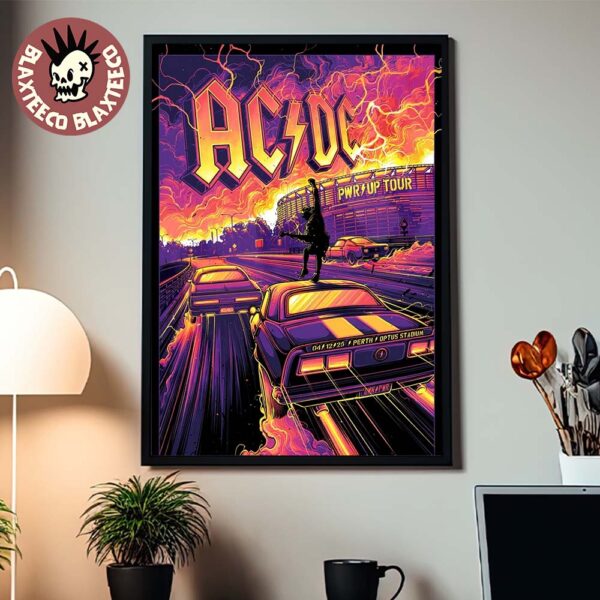 ACDC Perth Australia 2025 Event Poster PWR Up Tour At Optus Stadium On ...