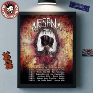 Alesana Latin America Tour 2026 Mexico And South America Tour Schedule Dates Home Decor Poster Canvas