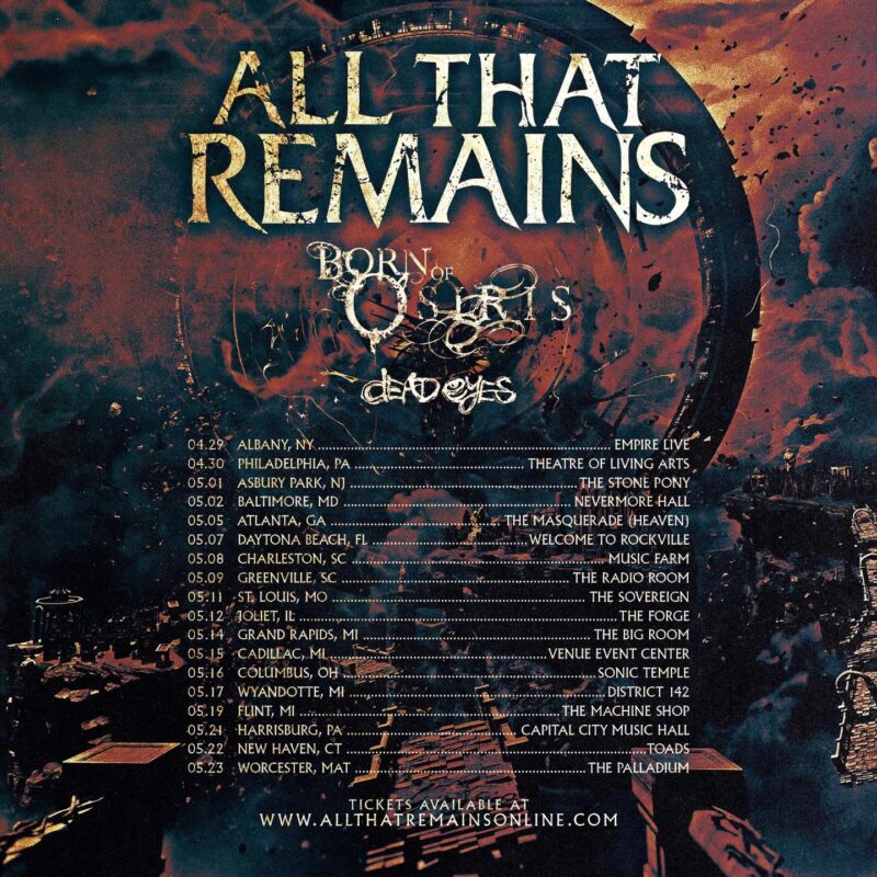 All That Remains “Born of Osiris & Deceives” Tour The Definitive 2026 North American Metal Event