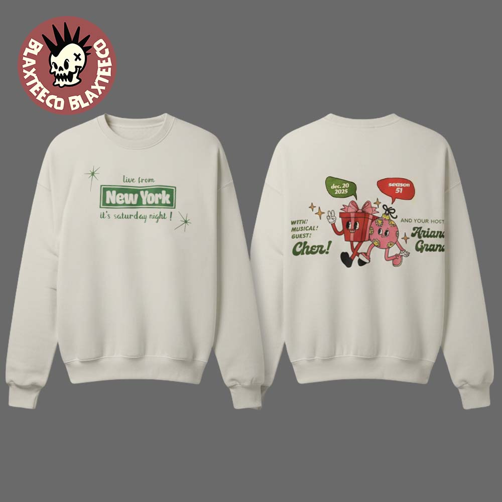 Ariana Grande Live At SNL Live From New York It's Saturday Night Season 51 On December 20 2025 Sweater Ariana Grande Live At SNL Live From New York It's Saturday Night Season 51 On December 20 2025 Sweater