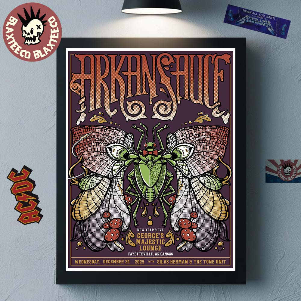 Arkansauce Fayetteville Arkansas 2025 Night 2 Event Poster At George's Majestic Lounge On December 31 2025 Poster Canvas Arkansauce Fayetteville Arkansas 2025 Night 2 Event Poster At George's Majestic Lounge On December 31 2025 Poster Canvas