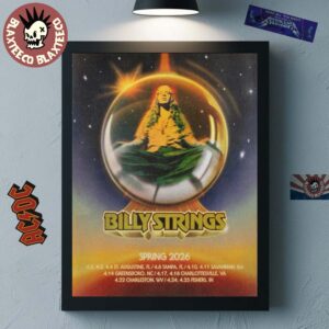 Billy Strings Spring 2026 Tour On April North America City Dates Home Decor Poster Canvas
