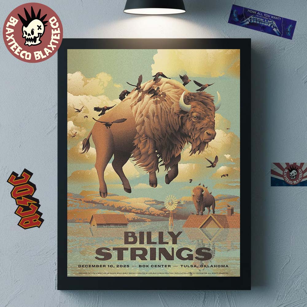 Billy Strings Tulsa Oklahoma 2025 Event Poster At Bok Center On December 10 2025 The Flying Bison Art Home Decor Poster Canvas Billy Strings Tulsa Oklahoma 2025 Event Poster At Bok Center On December 10 2025 The Flying Bison Art Home Decor Poster Canvas