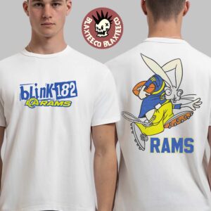 Blink 182 X Los Angeles Rams Airbrush Bunny Wide Receiver White T-Shirt
