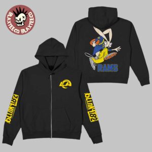 Blink 182 X Los Angeles Rams Airbrush Bunny Wide Receiver Zip Hoodie