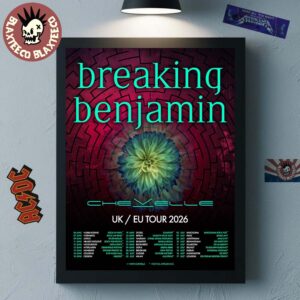 Breaking Benjamin UK And Europe Tour 2026 Schedule Dates Decor Poster Canvas
