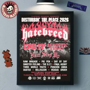 Disturbin The Peace 2026 Festival Full Lineup In Baltimore Maryland At Baltimore Soundstage On January 31 2026 Poster Canvas