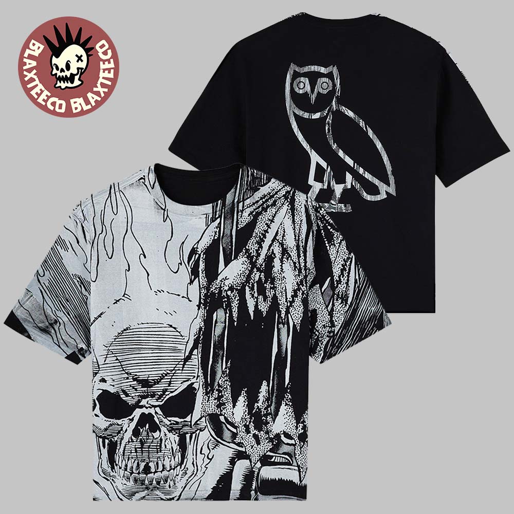 Drake OVO X Marvel Ghost Rider Splash Page T-Shirt Drake OVO X Marvel Ghost Rider Splash Page T-Shirt