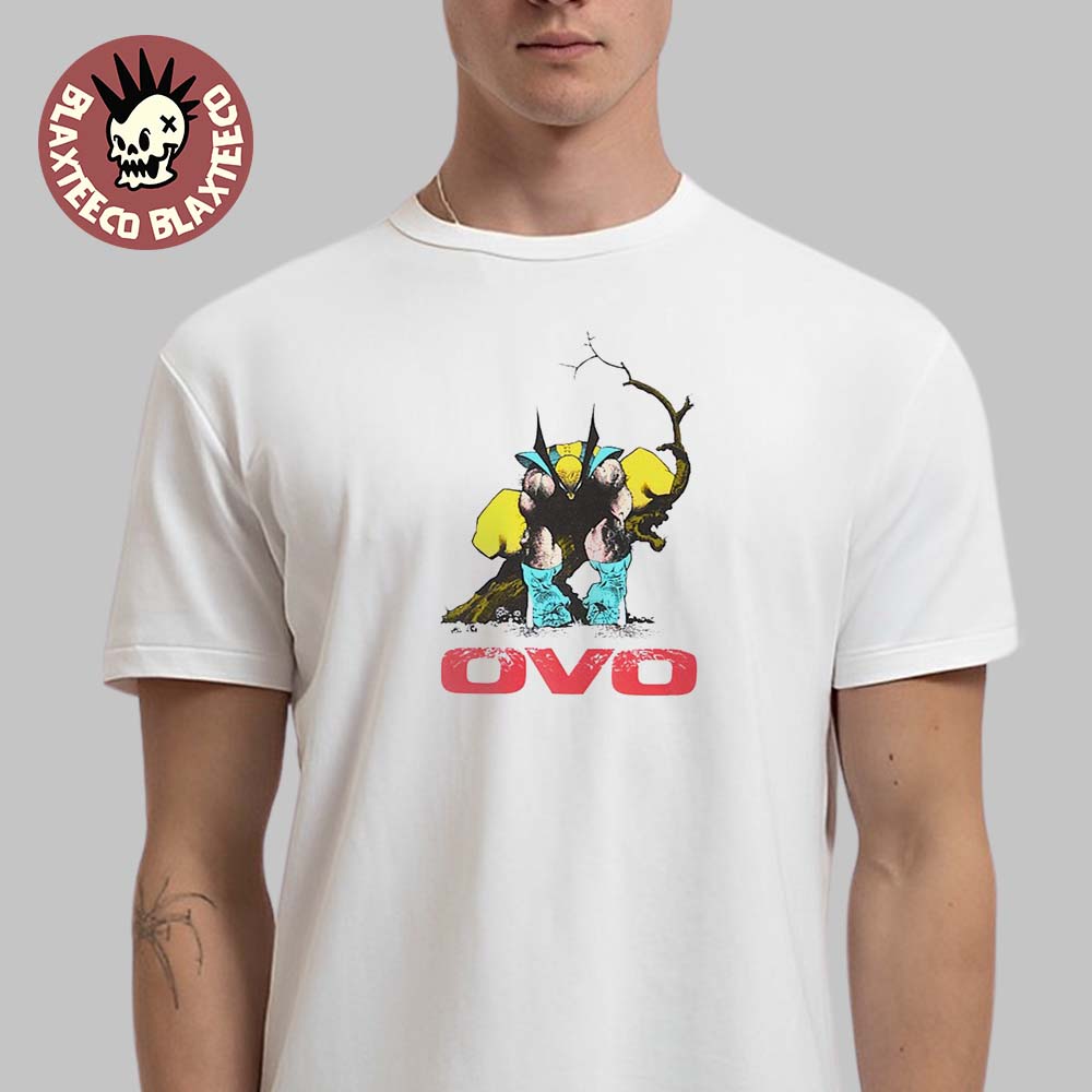 Drake OVO X Marvel Wolverine Logo T-Shirt Drake OVO X Marvel Wolverine Logo T-Shirt
