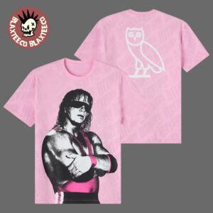 Drake OVO X WWE Collection Bret The Hitman Hart Pink T-Shirt