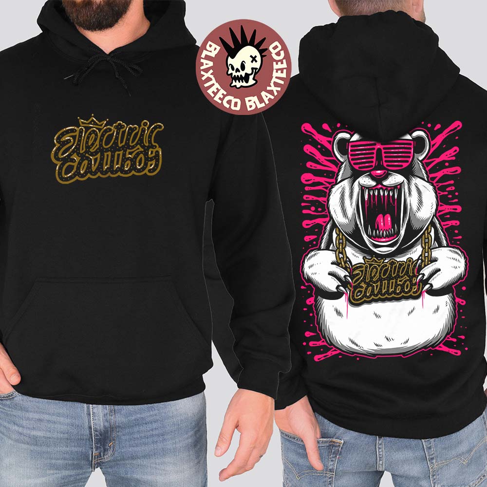 Electric Callboy Merch Cool Bear Two Sided Hoodie Electric Callboy Merch Cool Bear Two Sided Hoodie