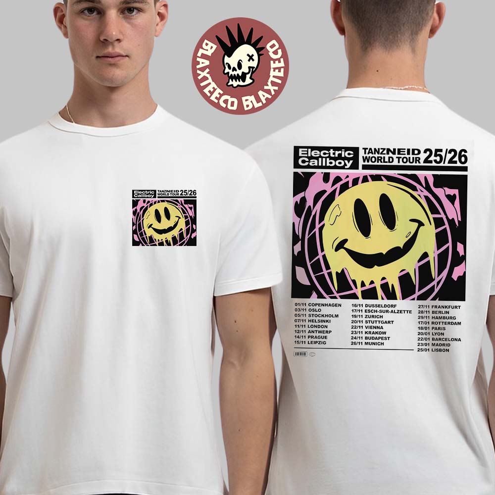 Electric Callboy Tanzneid World Tour 2025 2026 Dripping Smile T-Shirt Electric Callboy Tanzneid World Tour 2025 2026 Dripping Smile T-Shirt