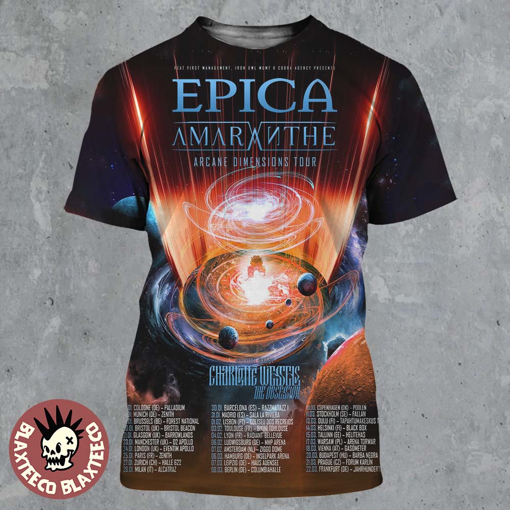 Epica Arcane Dimensions Tour 2026 Europe And UK Schedule Dates All Over Print Shirt Epica Arcane Dimensions Tour 2026 Europe And UK Schedule Dates All Over Print Shirt